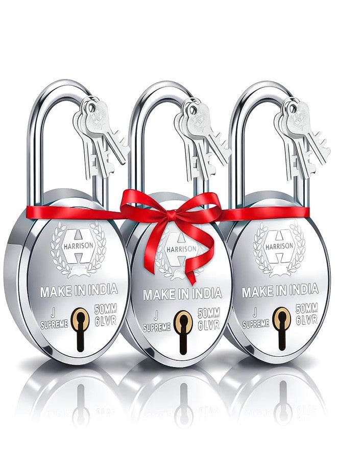 Harrison Padlocks Buy 2 Get 1 Free/ 2 Round Padlock 50mm 0656 with 1 Round Padlock 50mm 0656/padlock, Padlocks, Locks for Home, Locks for Main Door H0091 - Image 1